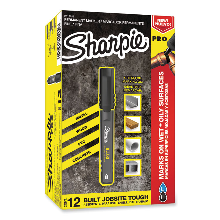 Sharpie Pro Permanent Marker, Fine Bullet Tip, Black, Dozen (SAN2017818)