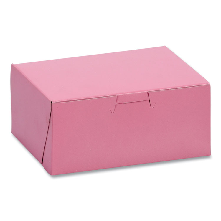 SCT Pink One-Piece Non-Window Bakery Box, 6 x 4.5 x 2.75, Pink, Paper, 250/Carton (SCH0803)