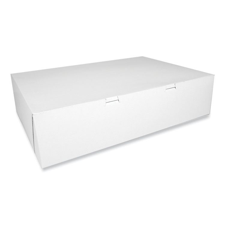 SCT White One-Piece Non-Window Bakery Boxes, 20.5 x 14.5 x 5, White, Paper, 50/Carton (SCH1085)