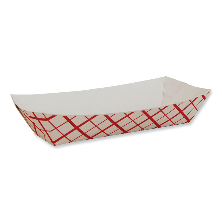 SCT Hot Dog Tray, 7 x 2.75 x 1.5, Red/White, Paper, 1,000/Carton (SCH07091)