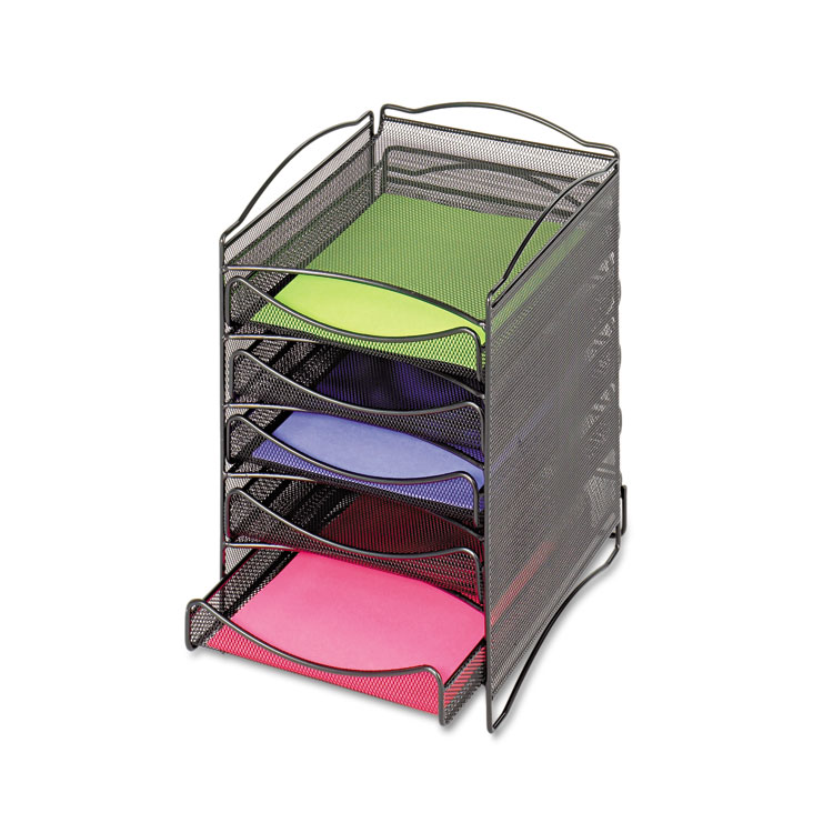 Safco Onyx Stackable Literature Organizer, Five-Drawer, 10.25 x 12.75 x 15.25, Black (SAF9432BL)