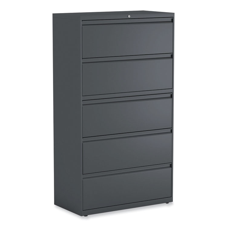Alera Lateral File, 5 Legal/Letter/A4/A5-Size File Drawers, Charcoal, 36" x 18.63" x 67.63" (ALEHLF3667CC)