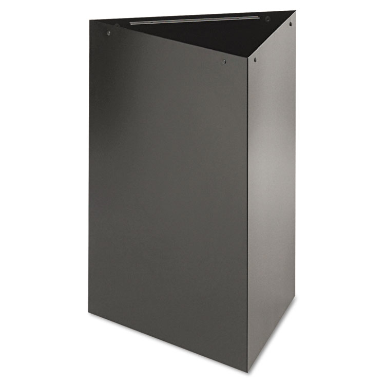Safco Trifecta Waste Receptacle, 38" High Base, Steel, Black (SAF9553BL)