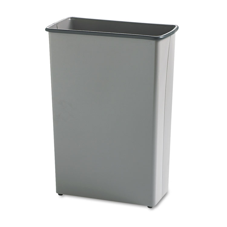 Safco Square and Rectangular Wastebasket, 88 qt, Steel, Charcoal (SAF9618CH)