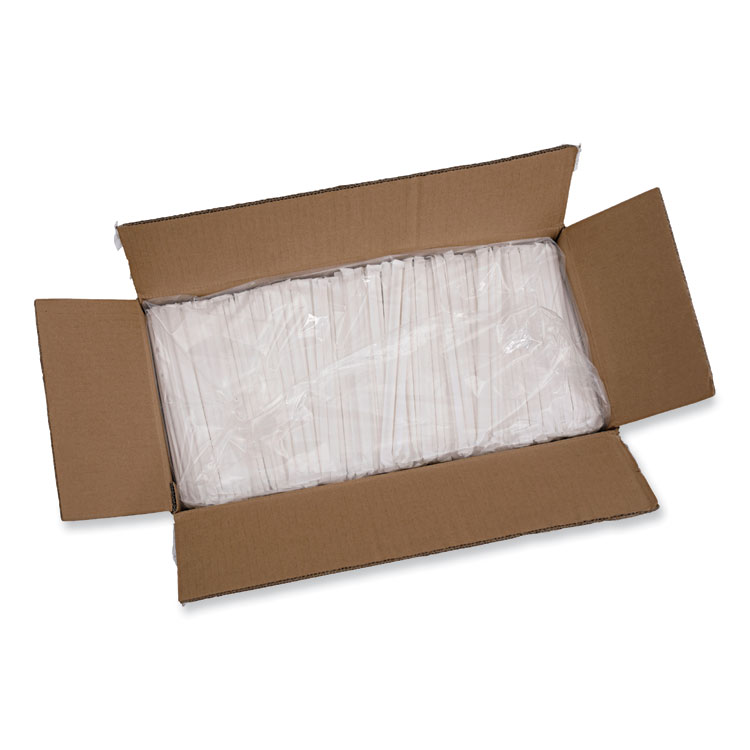 Boardwalk Individually Wrapped Paper Straws, 7.75" x 0.25", White, 3,200/Carton (BWKPPRSTRWWR)