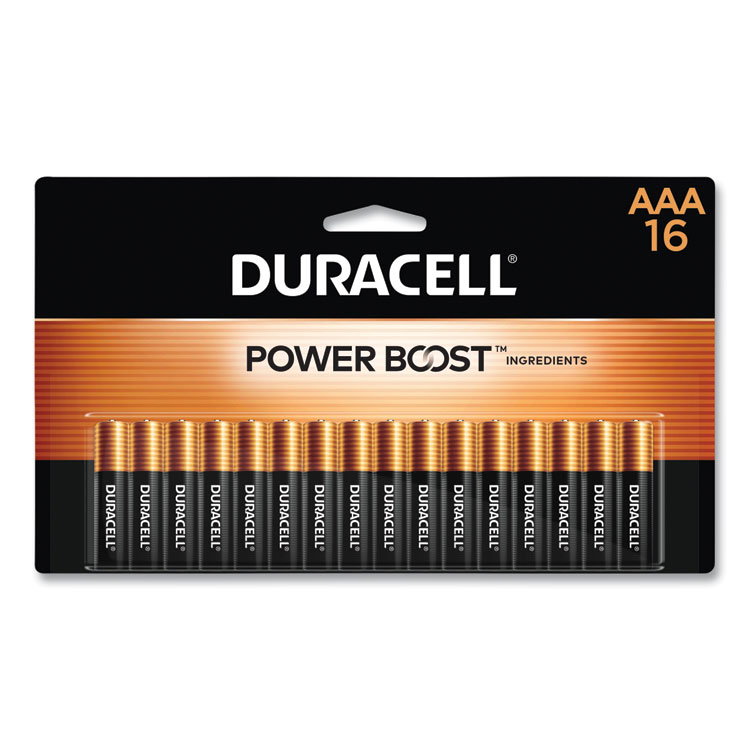 Duracell Power Boost CopperTop Alkaline AAA Batteries, 16/Pack (DURMN2400B16Z)