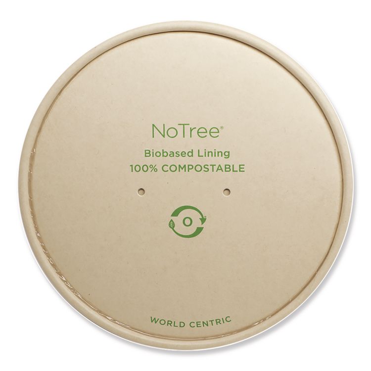 World Centric Paper Lids for Bowls. 5.9" Diameter, Natural, 300/Carton (WORBOLNT24W)