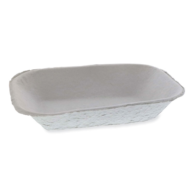 Pactiv Evergreen EarthChoice Pulpex Steep Wall Food Tray, 9.13 x 6.88 x 1.75, Natural, Paper, 460/Carton (PCTM633524Y)