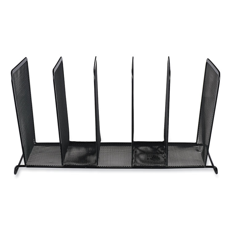 Universal Deluxe Mesh Stacking Sorter, 5 Sections, Letter to Legal Size Files, 14.63" x 8.13" x 7.5", Black (UNV20001)