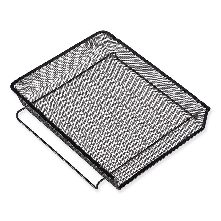 Universal Deluxe Mesh Stacking Side Load Tray, 1 Section, Legal Size Files, 17" x 10.88" x 2.5", Black (UNV20012)