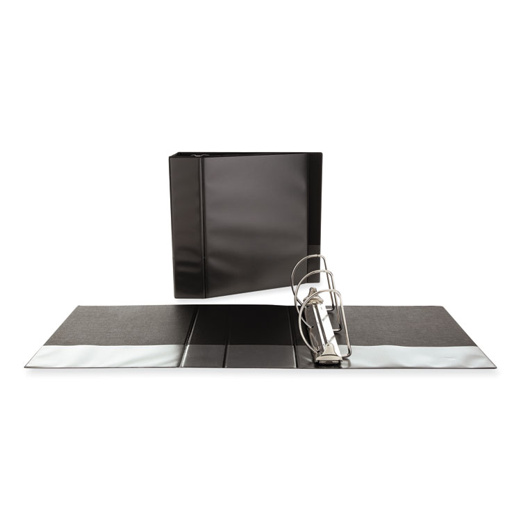 Universal Slant D-Ring View Binder, 3 Rings, 4" Capacity, 11 x 8.5, Black (UNV20995)