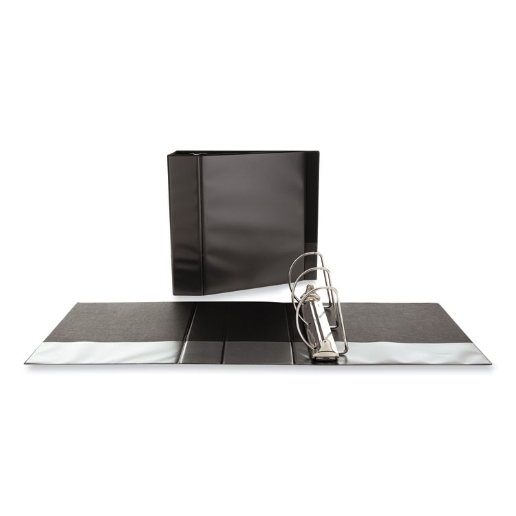 Universal Slant D-Ring View Binder, 3 Rings, 5" Capacity, 11 x 8.5, Black (UNV20998)