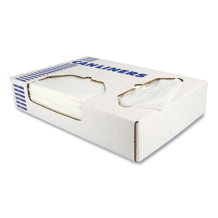 Heritage Linear Low-Density Can Liners, 33 gal, 1 mil, 33" x 45", Clear, Flat Pack, 200/Carton (HERH6645TC)