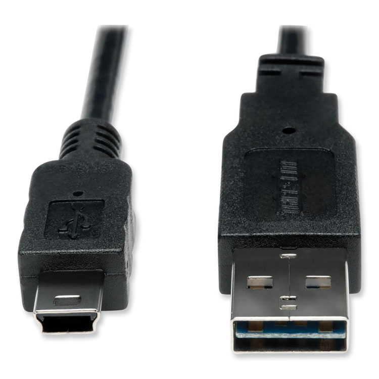 Tripp Lite by Eaton Universal Reversible USB 2.0 Cable, Reversible A to 5-Pin Mini B (M/M), 6 ft, Black (TRPUR030006)