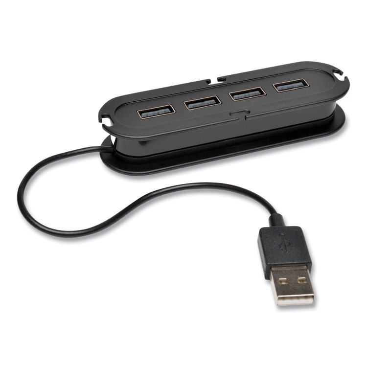 Tripp Lite by Eaton USB 2.0 Ultra-Mini Compact Hub with Power Adapter, 4 Ports, Black (TRPU222004R)