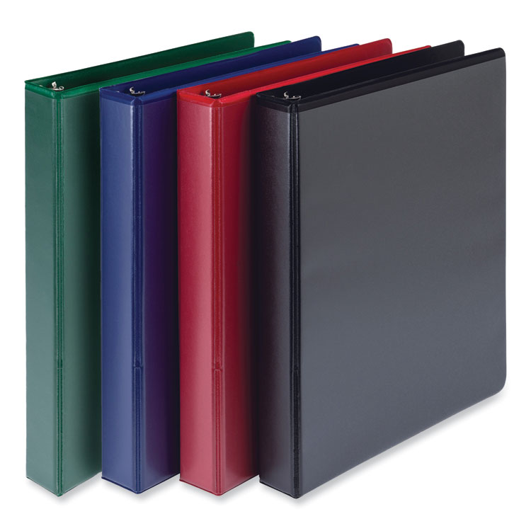Samsill Durable D-Ring View Binders, 3 Rings, 1" Capacity, 11 x 8.5, Black/Blue/Green/Red, 4/Pack (SAMMP46409)