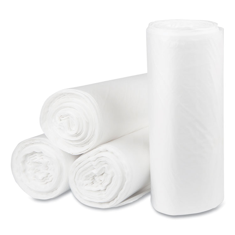 Pitt Plastics Eco Strong Plus Can Liners, 40 gal, 1.35 mil, 40" x 46", Natural, Perforated Roll, 100/Carton (PITPCRL4046SHN)