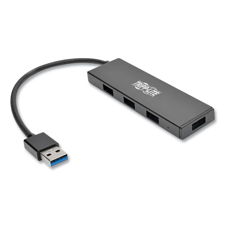 Tripp Lite by Eaton Ultra-Slim Portable USB 3.0 SuperSpeed Hub, 4 Ports, Black (TRPU360004SLIM)