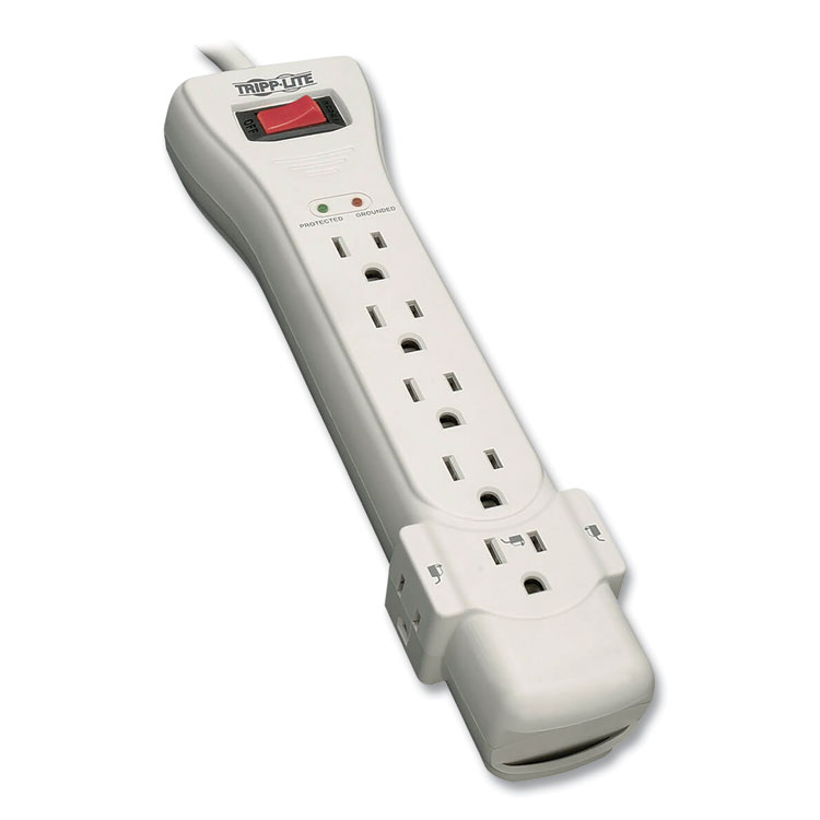 Tripp Lite by Eaton Protect It! Surge Protector, 7 AC Outlets, 7 ft Cord, 2,160 J, Light Gray (TRPSUPER7)