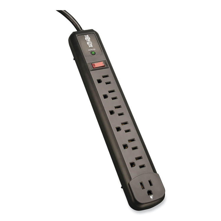 Tripp Lite by Eaton Protect It! Surge Protector, 7 AC Outlets, 4 ft Cord, 1,080 J, Black (TRPTLP74RB)