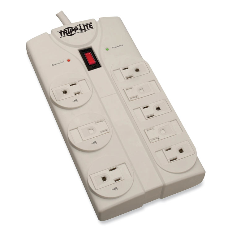 Tripp Lite by Eaton Protect It! Surge Protector, 8 AC Outlets, 25 ft Cord, 1,440 J, Light Gray (TRPTLP825)