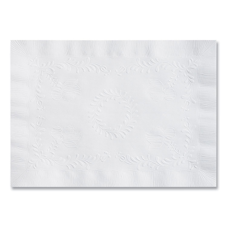 Hoffmaster Anniversary Embossed Placemats, 10 x 14, White, 1,000/Carton (HFMPM30659)