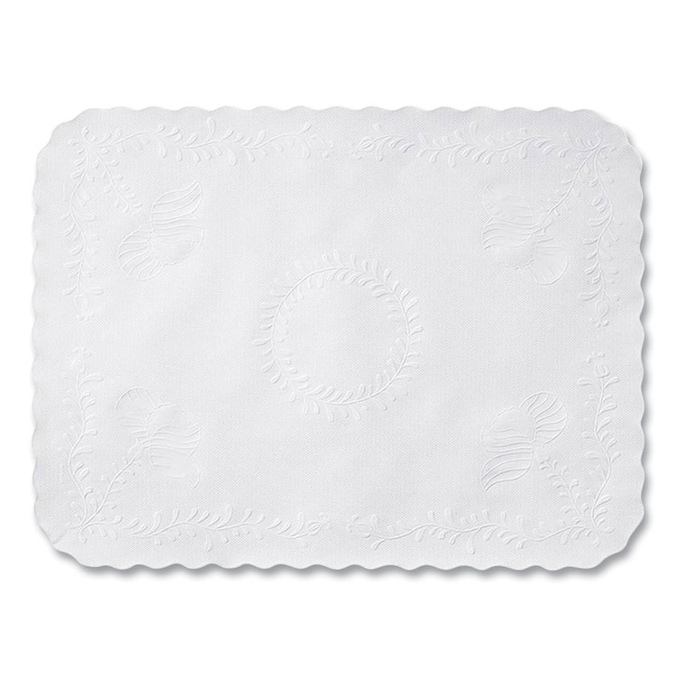 Hoffmaster Anniversary Embossed Scalloped Edge Traymat, 14 x 19, White, 2,000/Carton (HFMTC8704462)