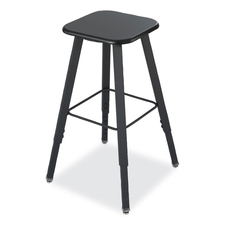 Safco AlphaBetter Adjustable-Height Student Stool, Backless, Supports Up to 250 lb, 35.5" Seat Height, Black (SAF1205BL)