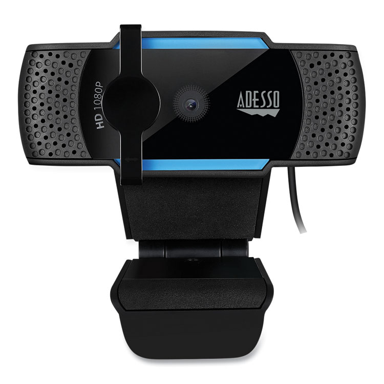 Adesso CyberTrack H5 1080P HD USB AutoFocus Webcam with Microphone, 1920 pixels x 1080 pixels, 2 Mpixels, Black (ADECYBERTRACKH5)