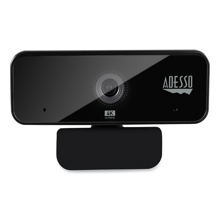 Adesso CyberTrack H6 4K USB Fixed Focus Webcam with Microphone, 3840 Pixels x 2160 Pixels, 8 Mpixels, Black (ADECYBERTRACKH6)