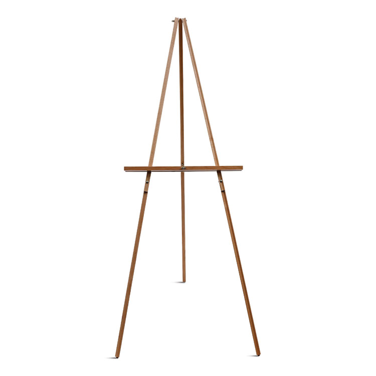MasterVision Oak Display Tripod Easel, 60" High, Wood/Brass (BVCFLX06203MV)