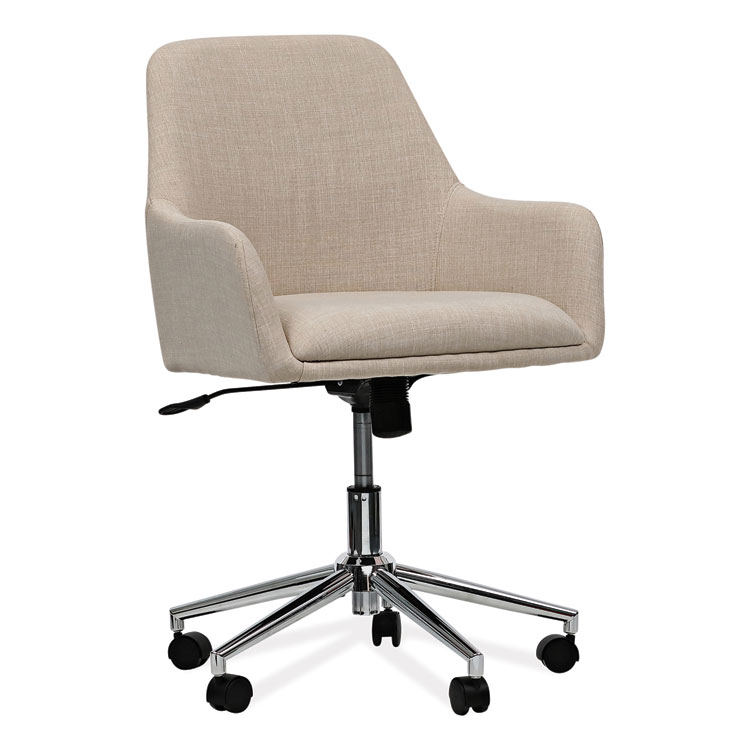 Workspace by Alera Mid-Century Task Chair, Supports Up to 275 lb, 18.9" to 22.24" Seat Height, Cream Seat, Cream Back (ALEWS4251)