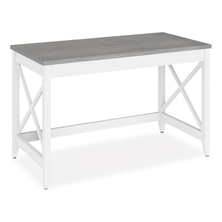 Workspace by Alera Farmhouse Writing Desk, 47.24" x 23.62" x 29.53", Gray (ALEWSF4824GY)