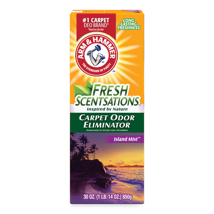Arm & Hammer Fresh Scentsations Carpet Odor Eliminator, Island Mist, 30 oz Box, 6/Carton (CDC3320011535)