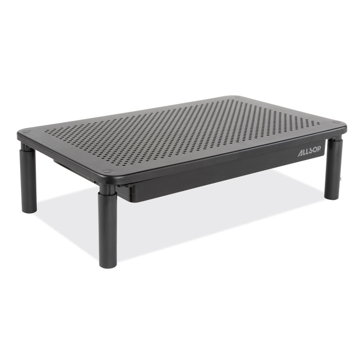 Allsop Metal Art Tri Level Stand, For 27" Monitors, 14.5" x 9.25" x 4.13" to 5.75", Black, Supports 30 lb (ASP32545)