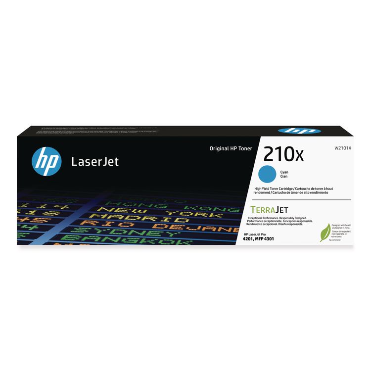 HP HP 210X, (W2101X) High-Yield Cyan Original LaserJet Toner Cartridge (HEWW2101X)