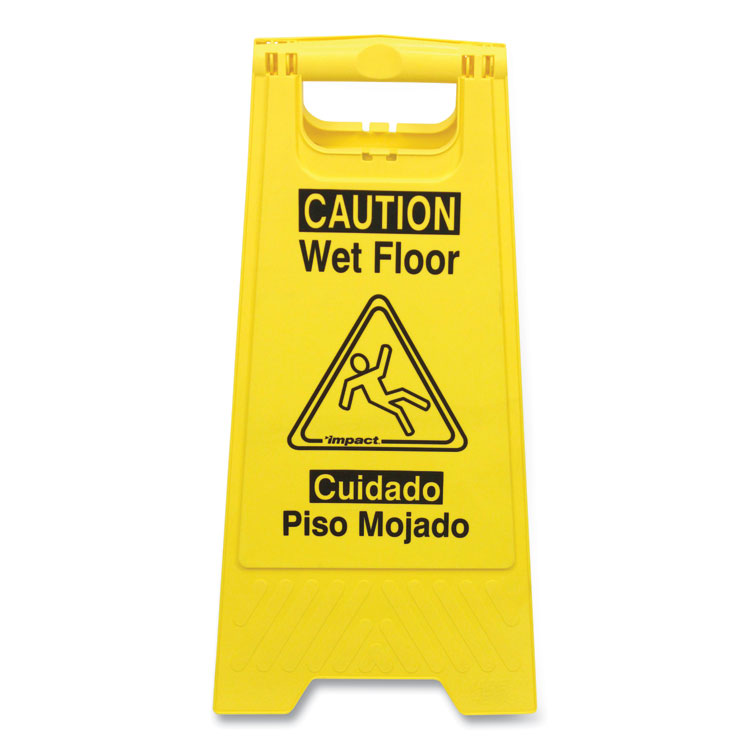 Impact Bilingual Yellow Wet Floor Sign, 12.05 x 1.55 x 24.3 (IMP9152W)