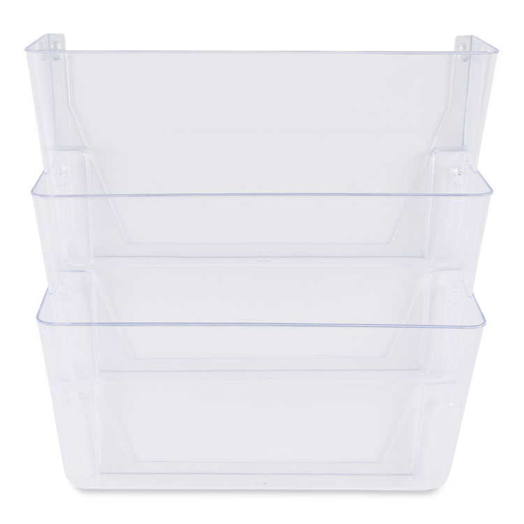 Universal Wall Files, 3 Sections, Letter Size, 13" x 4" x 14", Clear, 3/Set (UNV53682)