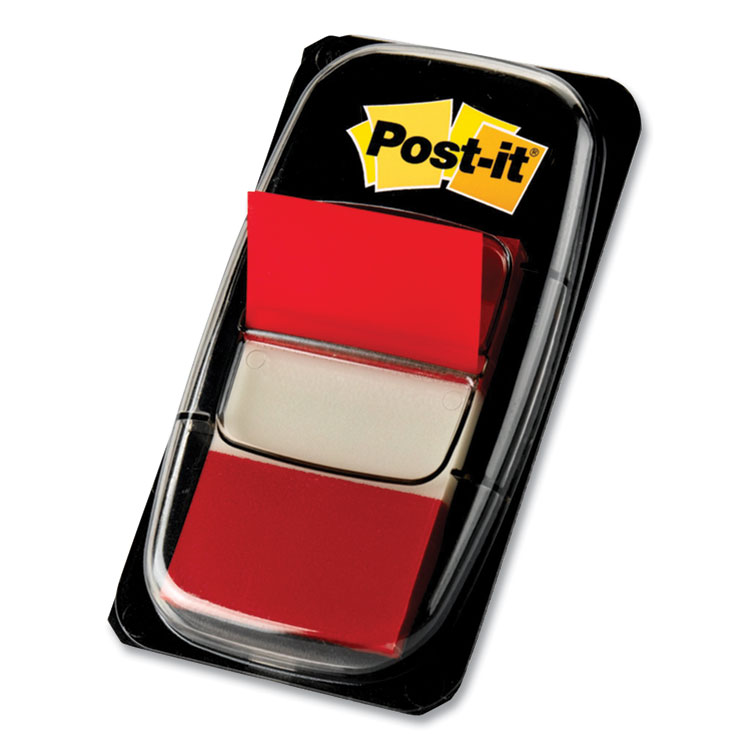 Post-it Flags Marking Page Flags in Dispensers, Red, 50 Flags/Dispenser, 12 Dispensers/Pack (MMM680RD12)