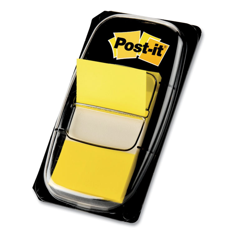 Post-it Flags Marking Page Flags in Dispensers, Yellow, 50 Flags/Dispenser, 12 Dispensers/Box (MMM680YW12)