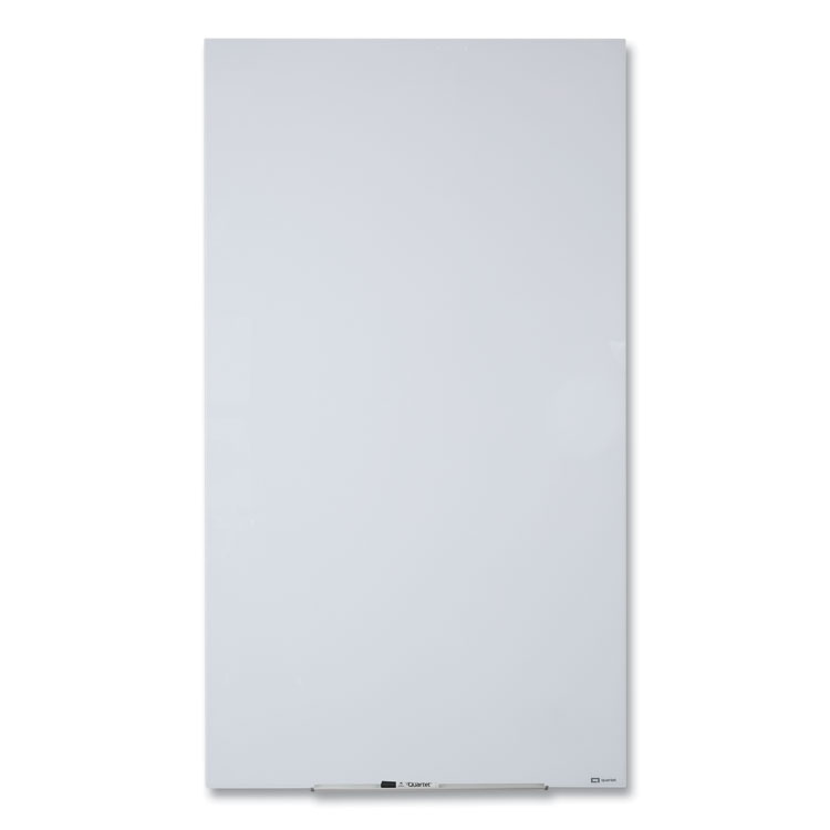 Quartet InvisaMount Vertical Magnetic Glass Dry-Erase Boards, 28" x 50", White Surface (QRTQ012850IMW)