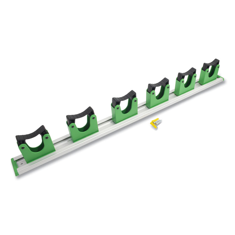 Unger Hang Up Cleaning Tool Holder, 28w x 3.15d x 2.17h, Silver/Green (UNGHO700EA)