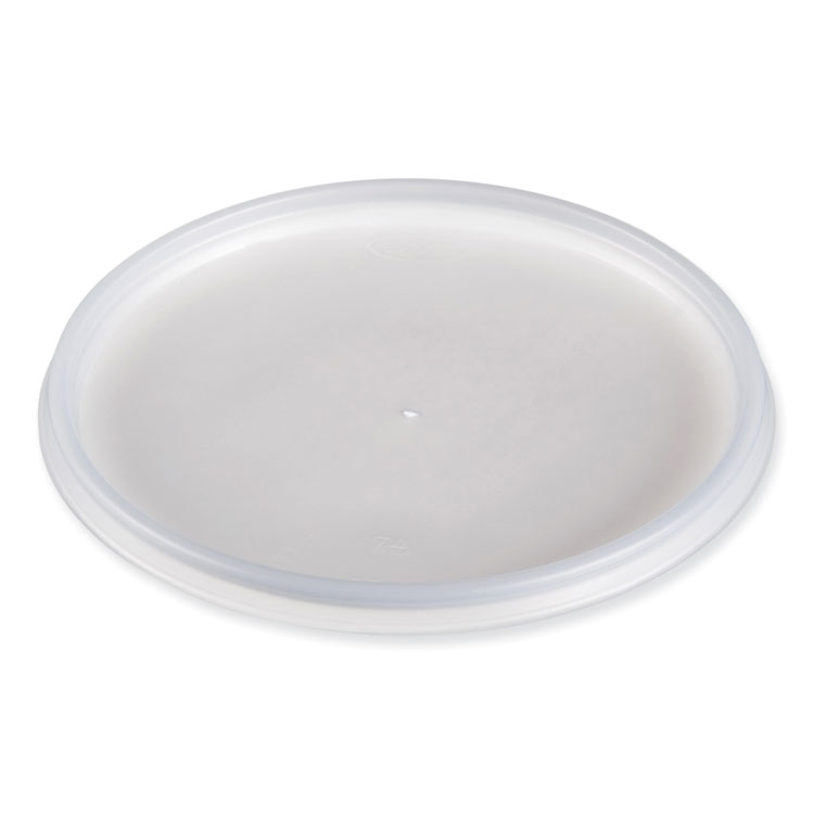 Dart Plastic Lids for Foam Cups, Bowls and Containers, Vented, Fits 12 oz to 60 oz, Translucent, 100/Pack, 10 Packs/Carton (DCC32JLR)