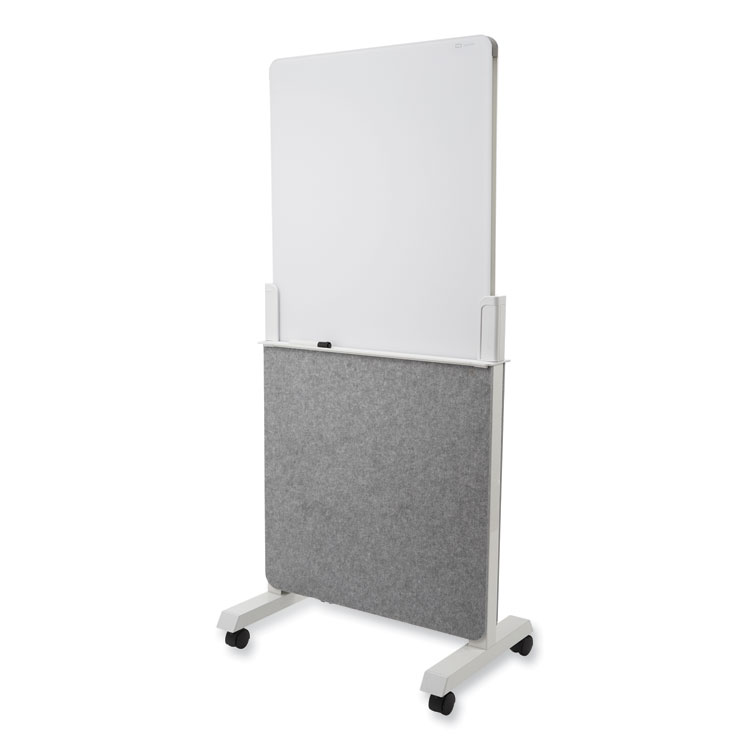 Quartet Agile Glass Dry-Erase Easel, 25.5" x 60.5", White Surface (QRTQ293066W)