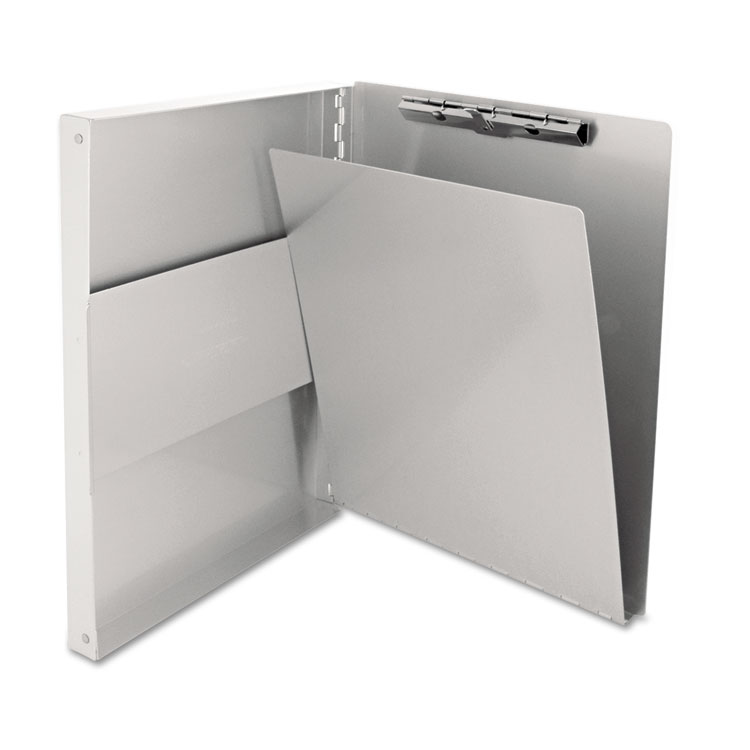 Saunders Snapak Aluminum Side-Open Forms Folder, 0.5" Clip Capacity, Holds 8.5 x 11 Sheets, Silver (SAU10517)