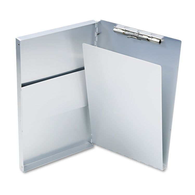 Saunders Snapak Aluminum Side-Open Forms Folder, 0.5" Clip Capacity, Holds 8.5 x 14 Sheets, Silver (SAU10519)