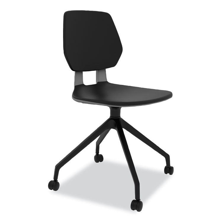 Safco Commute Guest Chair, 25" x 25" x 34.25", Black Seat, Black Back, Black Base (SAF7826BL)