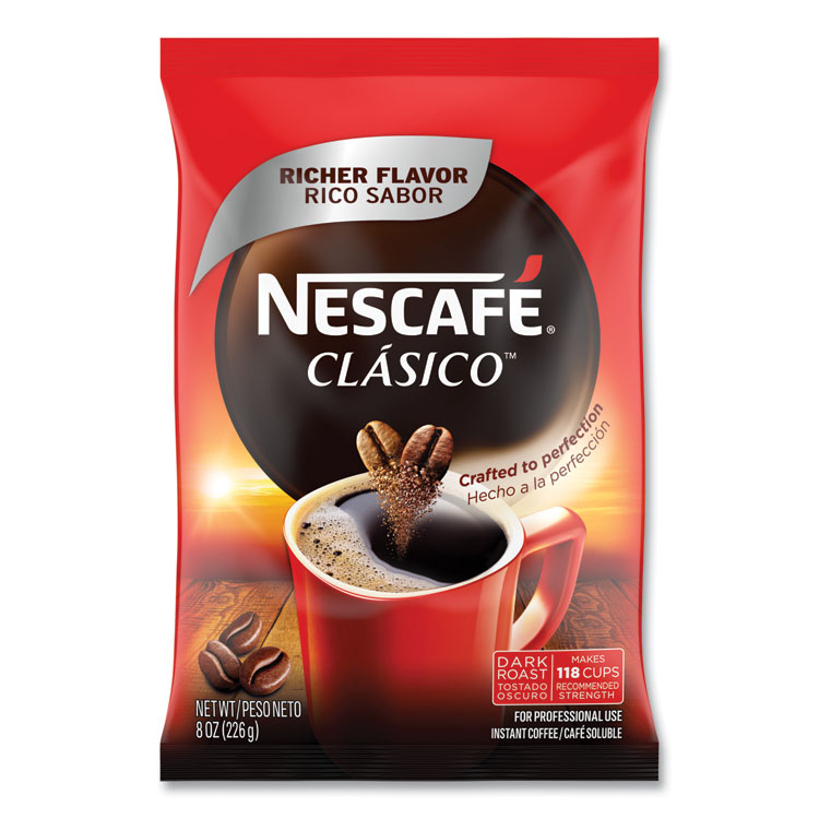 Nescafé Clasico Dark Roast Instant Coffee, 8 oz, 12/Carton (NES70948CT)