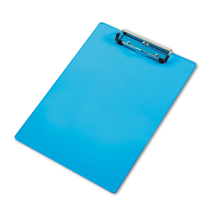 Saunders Acrylic Clipboard, 0.5" Clip Capacity, Holds 8.5 x 11 Sheets, Transparent Blue (SAU21567)