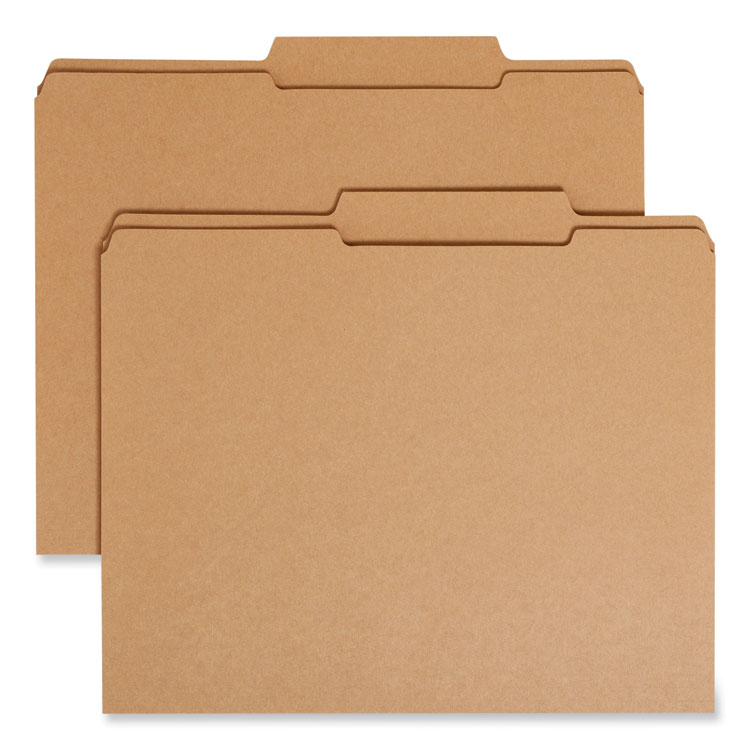 Smead Guide Height Reinforced Heavyweight Kraft File Folder, 2/5-Cut Tabs: Right of Center, Letter, 0.75" Expansion, Brown, 100/Box (SMD10776)